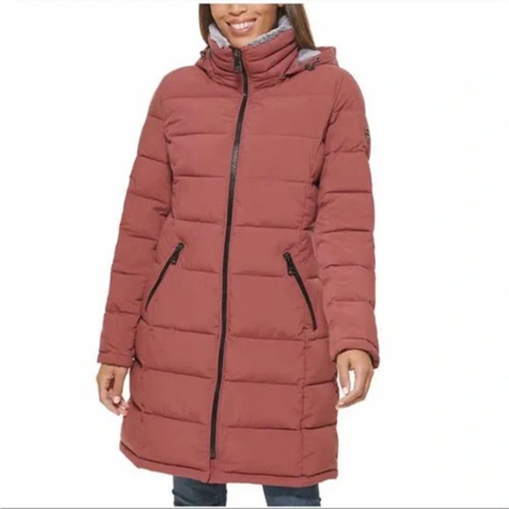 PINK NWT Andrew Marc Ladies’ Long Stretch Parka - Picture 3 of 15